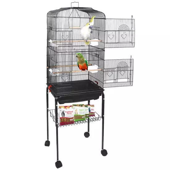 Multiple Sizes Rolling Bird Cage for Small Parrot Cockatiel Parakeet Cage Play