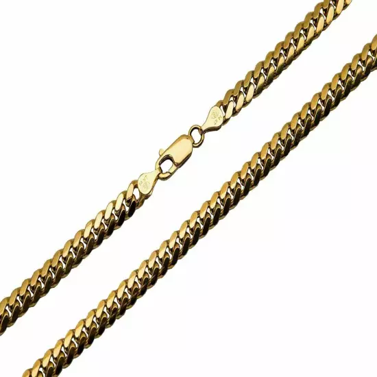 14k Solid Yellow Gold Miami Cuban Link Chain Necklace 5mm Size 7"-30"