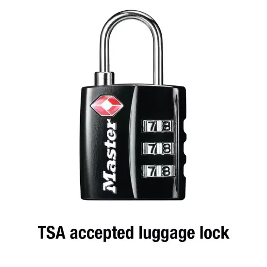 TSA Approved Combination Luggage Lock, Resettable, Black