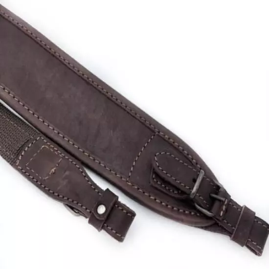 Genuine Leather Shotgun Sling Gun Strap Shooting Shoulder Brown Vintage Hunting