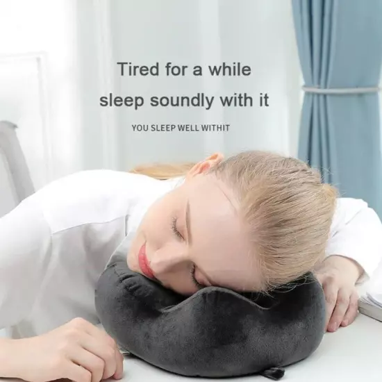 Inflatable Air Travel Pillow Airplane Office Nap Rest Neck Head Ear Plugs Mask