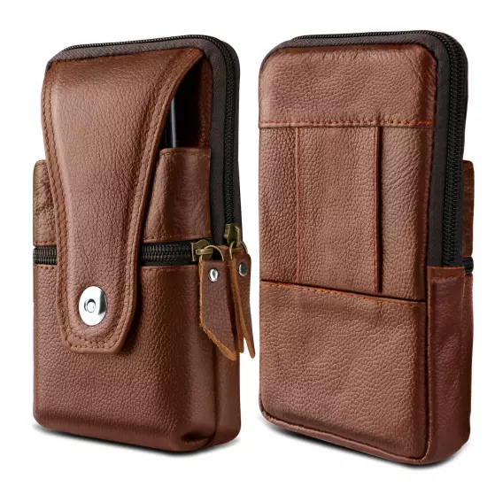 Cell Phone Waist Belt Holster Loop Pack Bag PU Leather Pouch Wallet Case Cover