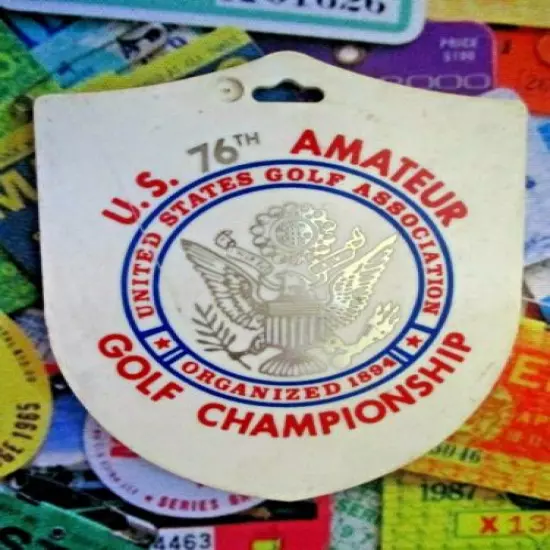 vtg PGA Golf Bag Tag - 1976 U.S. AMATEUR - Bel-Air Country Club cc - USGA