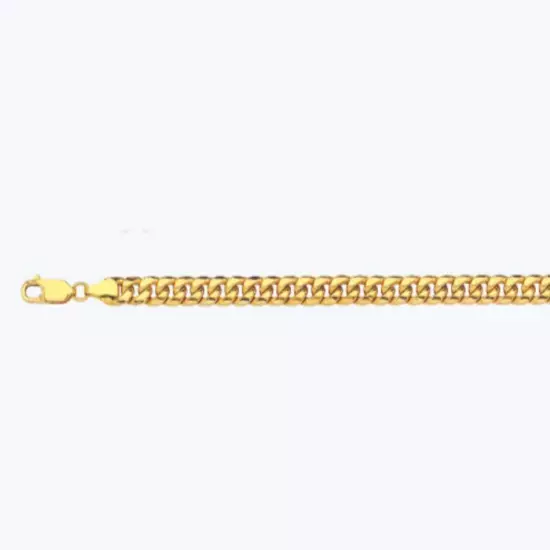 10k Yellow Gold 3mm-7.5mm Miami Cuban Chain Necklace Bracelet Size 7"-30" Hollow