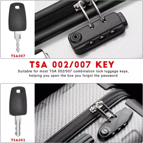 2 Keys for TSA007 TSA002 Master Luggage Keys,Universal Approved TSA007 TSA002 Lu