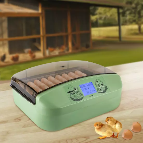 32-Eggs Digital Incubator Automatic Turner Chicken Egg Hatcher w/ Temp Control 