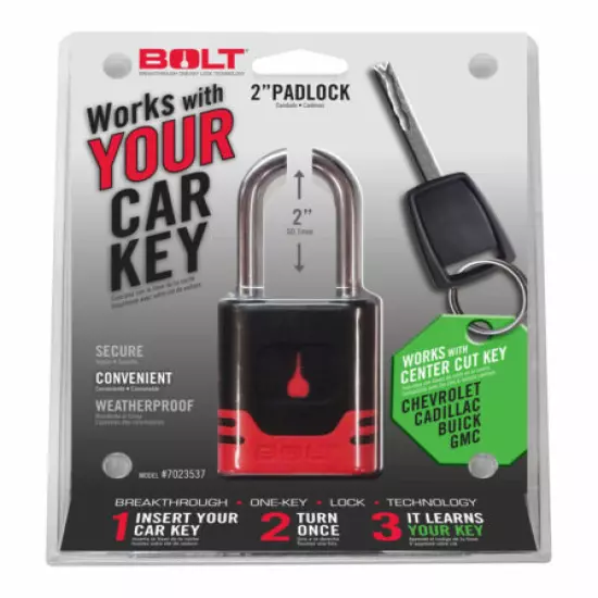 Bolt Lock Padlock GM Center Cut 7023537 2 inch Car Key Compatable Chevy GMC New