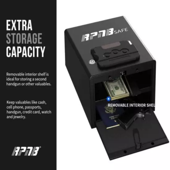 RPNB Gun Safe for Pistols, Quick-Access Pistol Safe with RFID & Digital Key Pad