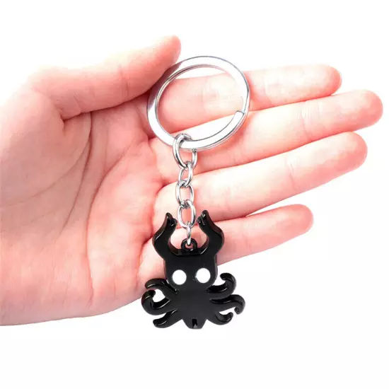 Hollow Knight Game Characters Pendant Keychain Necklace Metal Keyring Xmas Gift