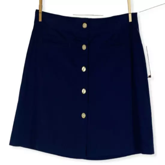 Lady Hagen Core Skort -Women's Size 8- Peacoat Navy-Pearlized/Gold Buttons NWT