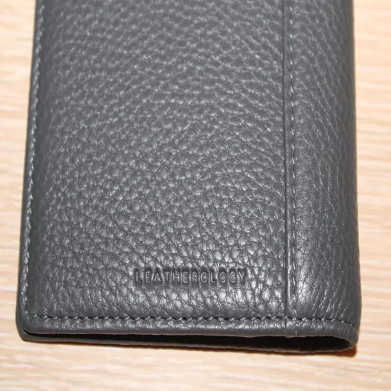 LEATHEROLOGY Gray Pebbled Leather Passport Cover