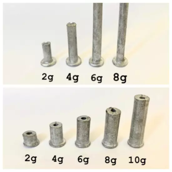 Lead Tip Weight Plugs for .335 Woods & .355 Irons - 2g 4g 6g 8g 10g 