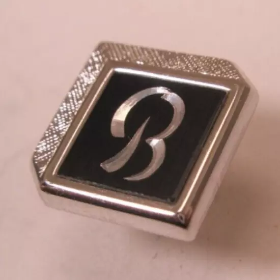 B Monogram Initial Letter Vintage SWANK Tie Tack Lapel Pin bob ben bill bart bur