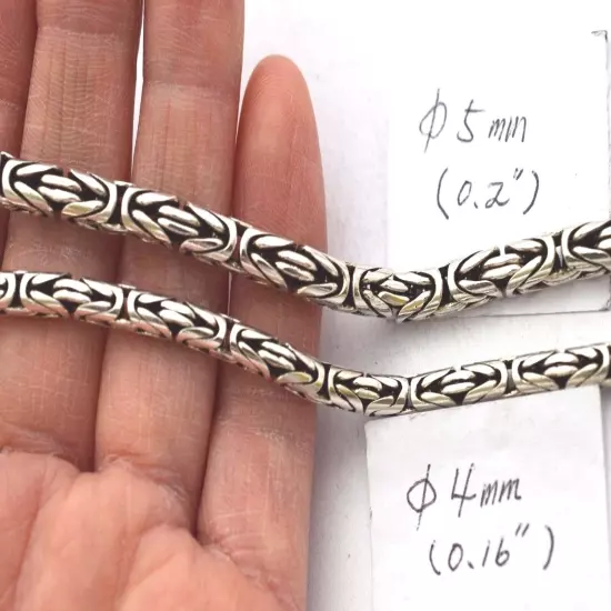 Sale!! Sterling Silver 5 mm Bali Chain/Byzantine Necklaces 18"(46 cm)