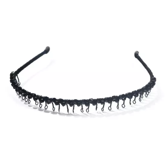 Women Girls Fashion With Teeth Iron Crystal Beaded Headband Headwear Hair Band