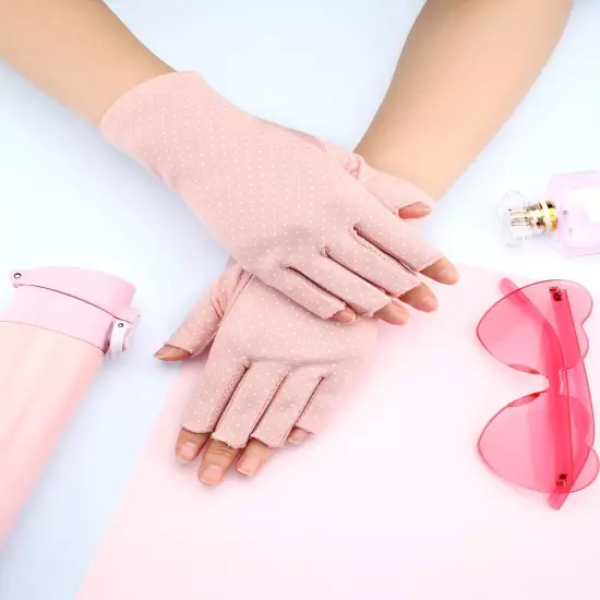 Fingerless Gloves Non Slip UV Protection Driving Gloves Summer Outdoor Gloves...