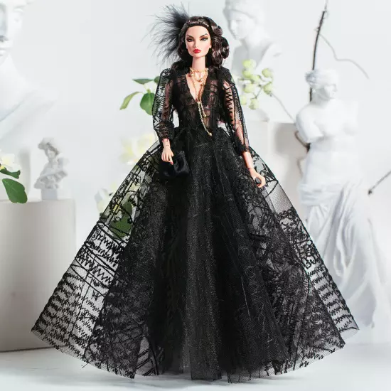 Black Style 1/6 Doll Clothes Handmade Wedding Dress 11.5" Dolls Outfits Gown Toy