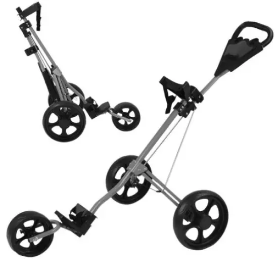 Foldable 2/3Wheel Golf Pull Push Cart Trolley Golf Buggies with Scorecard Holder