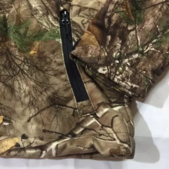 Browning Camo Jacket Camouflage Zip-up Fleece Sz Medium With Holes