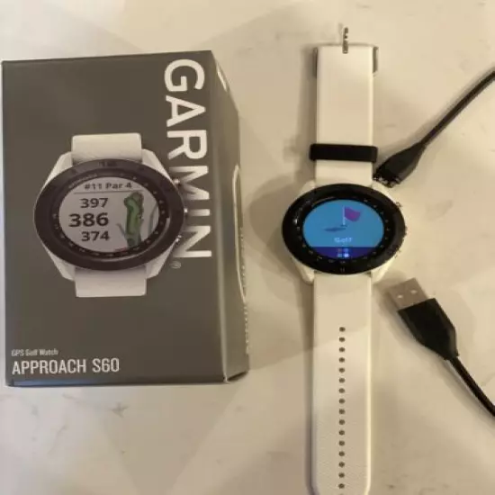 NEW Garmin Approach S60 GPS Golf Watch - White with Original Box