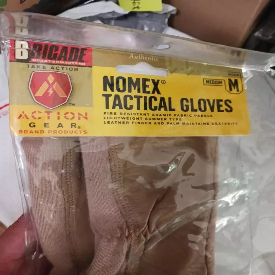 Brigade Nomex Tactical Gloves Coyota Tan Lightweight ~ Size Medium Premium