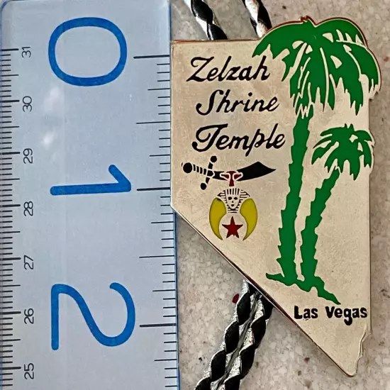 Zelzah Temple Masonic Shriner Bolo Tie Las Vegas NV Vintage