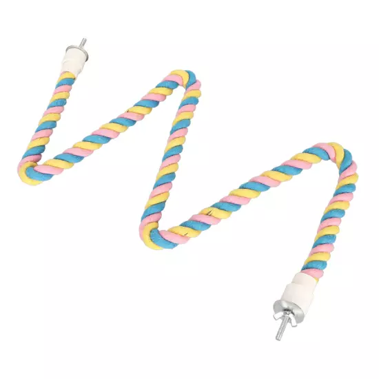 Bird Cotton Rope Perch Colorful Bendable Safe Climbing Parrot Rope Toy