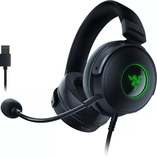 Razer Kraken V3 X Wired USB Gaming Headset: 285G Lightweight Build - Triforce 40