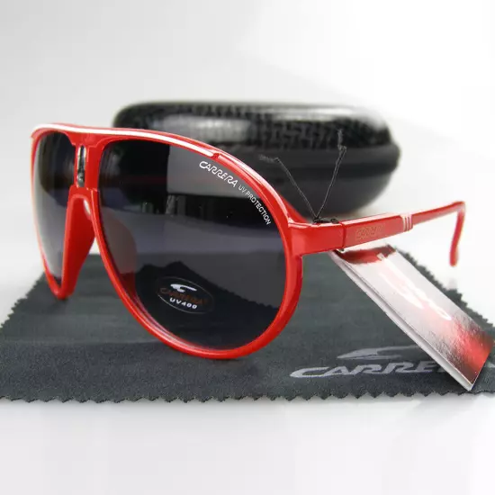 New Men's Women's Retro Outdoor Matte Black Sunglasses Carrera Glasses+Box C01