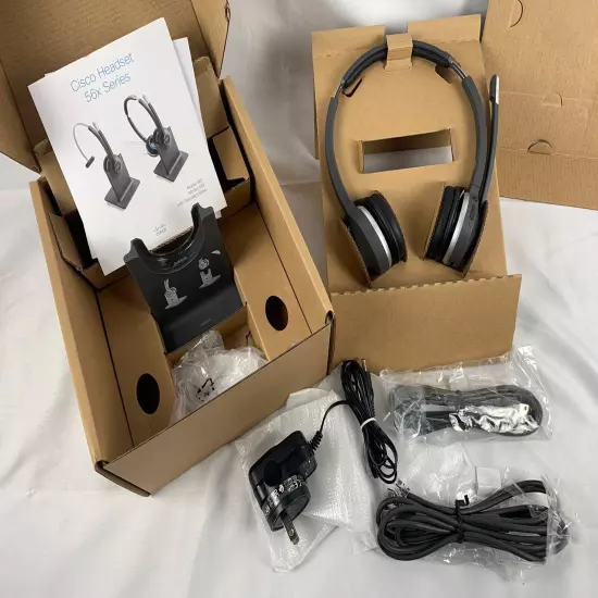 Cisco 562 Wireless Dual On-Ear Headset CP-HS-WL-562-M-US Base, USB and PS