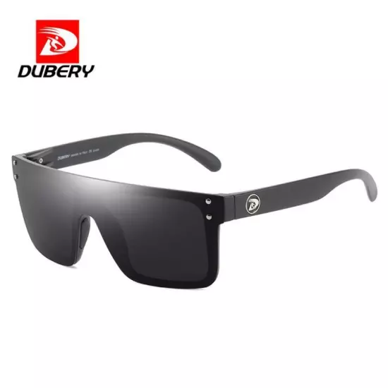 DUBERY Sqaure Polarized Siamese Lens Sunglasses Men Women Flat Top Sport Glasses