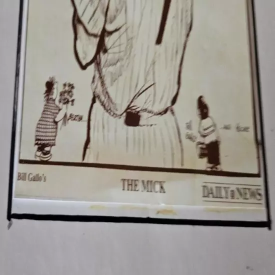 Vtg NY Yankees Newspaper Copy Mickey Mantle Babe Ruth Lou Gehrig Gallo Daily New