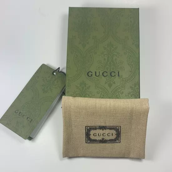 Gucci Black Leather Kingsnake Card Holder Wallet NWT