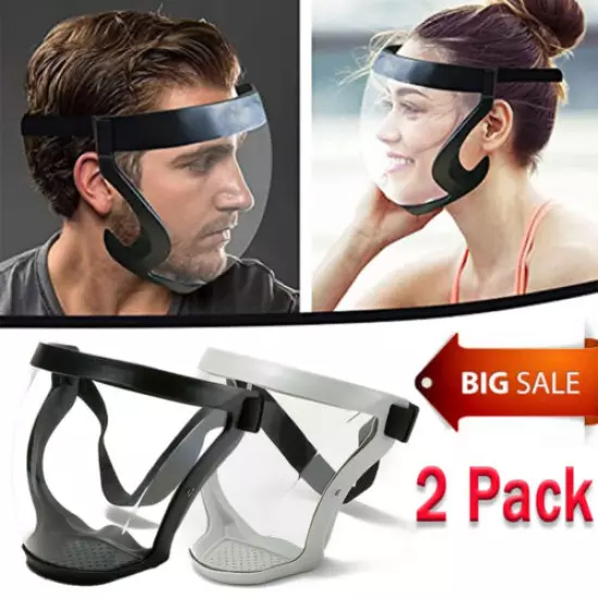 Pair Anti-fog Full Face Shield Transparent Safety Super Protective Cover Unisex 