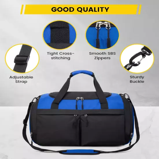 Gym Bag for Men - 21 Inches Duffle Bag Women Lightweight Duffel Bag with Wet Poc