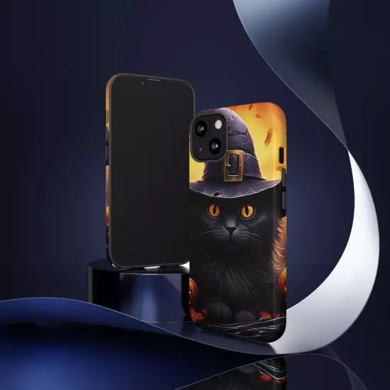 Custom Dual Layer Protective iPhone Case, Cat Witch