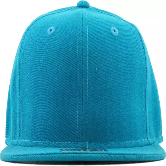 Premium Solid Fitted Cap Baseball Cap Hat, Flat Bill / Brim NEW