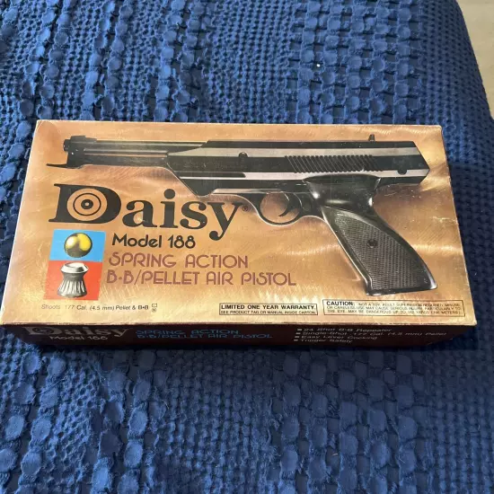 Vintage Daisy BB Air Pistol Model 188 Steel Air Gun Shot Easy Lever Cocking Ammo