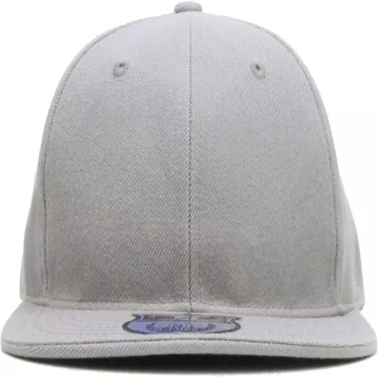 Premium Solid Fitted Cap Baseball Cap Hat, Flat Bill / Brim NEW