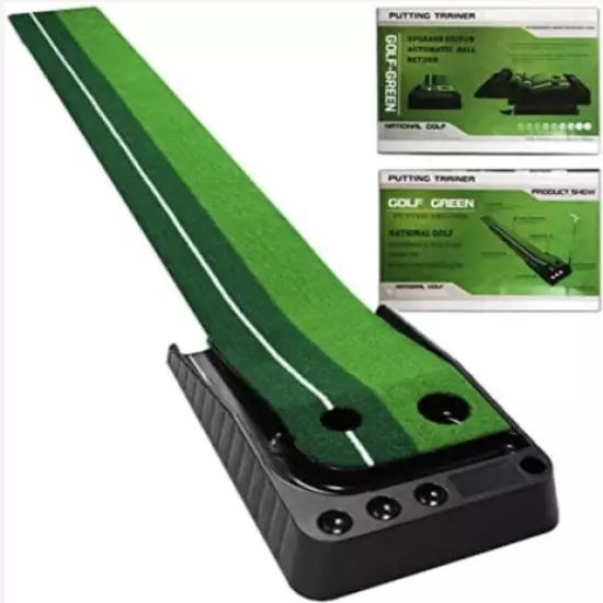 Golf Putting Green Golf Trainer Aid Practice Mat Training Auto Ball Return