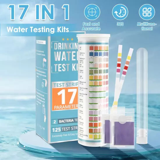 100/125Pc Aquarium Test Strips 5-17 in 1 Water Testing Kits with Test Tube Fresh