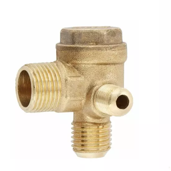 3 Port Brass Male Threaded Check Valve Connector Tool For Air Compressor Prevent