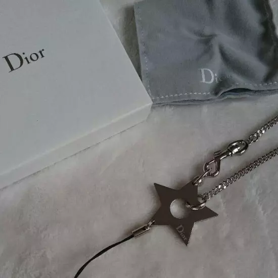 Dior Strap Star Motif Mobile Phone Strap Key Ring UNUSED F/S From JAPAN