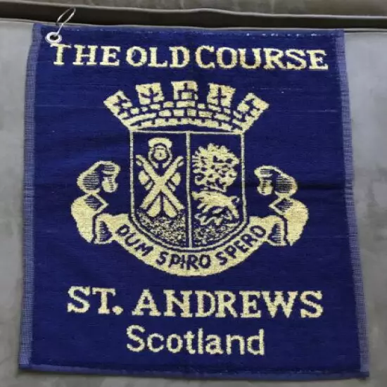 ST. ANDREWS SCOTLAND GOLF TOWEL And THE OLD COURSE NEWSBOY HAT BLUE/YELLOW NEW