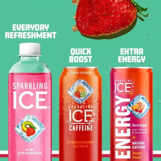 Sparkling Ice Kiwi Strawberry Sparkling Water Zero Sugar Flavored Water