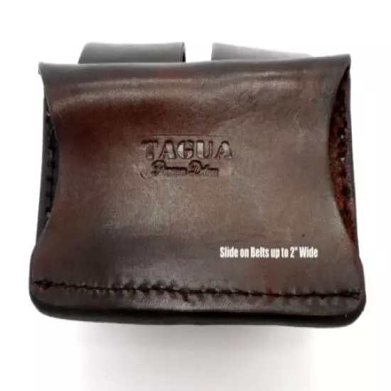 TAGUA DARK BROWN LEATHER DOUBLE SPEEDLOADER POUCH for .38 .357