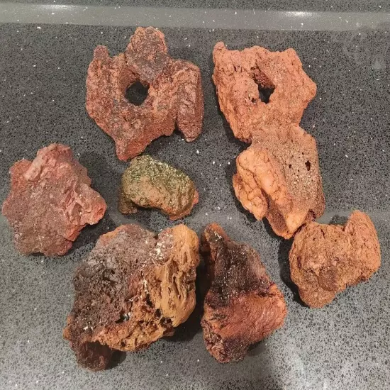 8 Red Lava Rocks For Aquariums