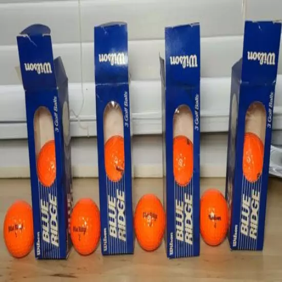 Vintage Dozen Wilson Blue Ridge Orange Golf Balls Unused With Box 