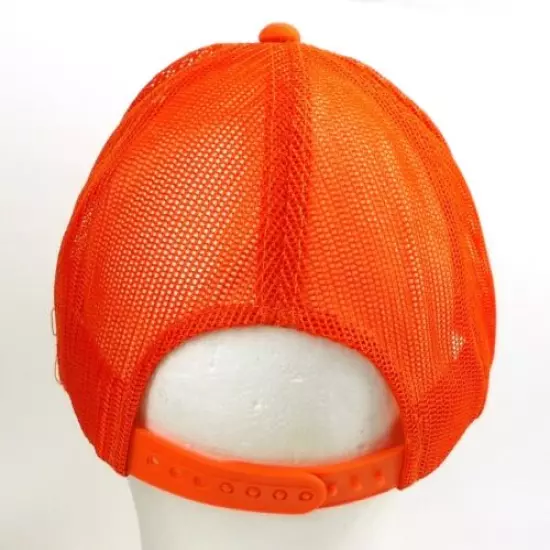 Orange Hunting Hat Safety Cap Adjustable Snapback Mesh Back Youngan 5 Panel 