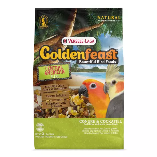 Versele-Laga Goldenfeast Cen. American Blend - Conure & Cockatiel Food- 3 lb bag